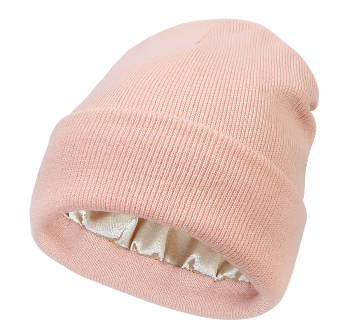 Satin-Lined Knit Beanie – Anti-Frizz, Anti-Static Winter Hat