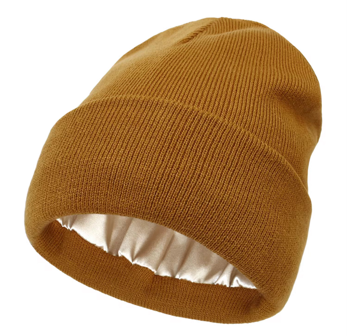 Satin-Lined Knit Beanie – Anti-Frizz, Anti-Static Winter Hat