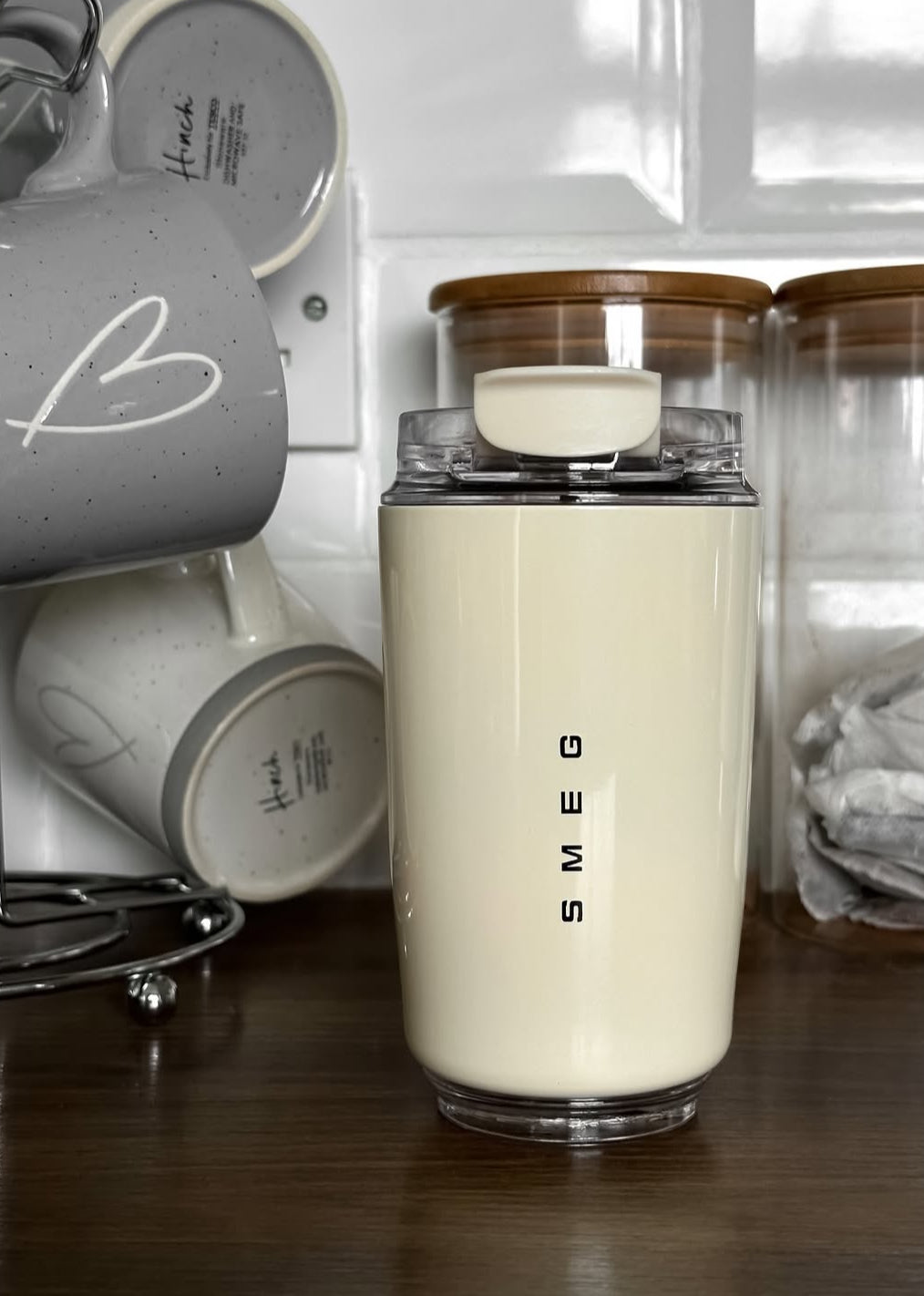 SMEG Insulated Coffee Mug | Stainless Steel with Lid| Lightweight Thermos for Travel