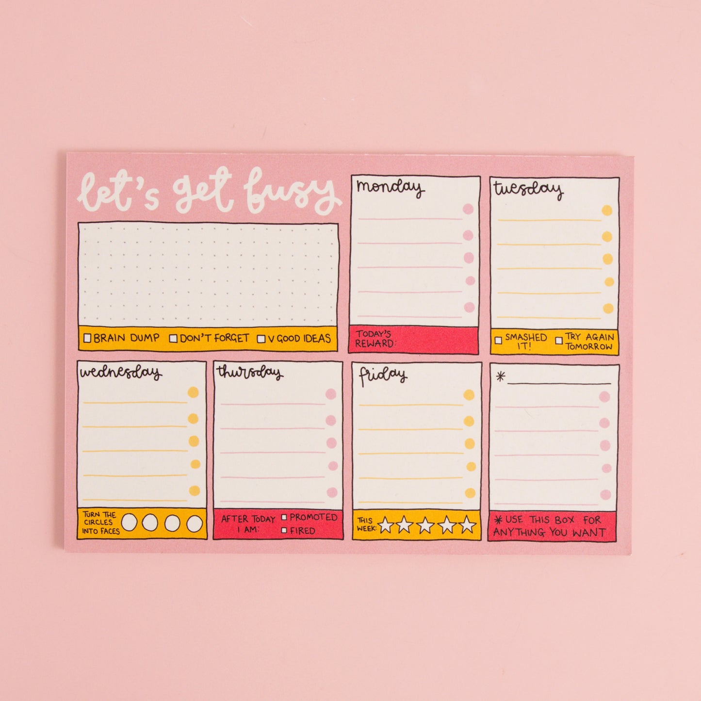 SECONDS - A5 Notepad - Weekly Planner - Let's Get Busy