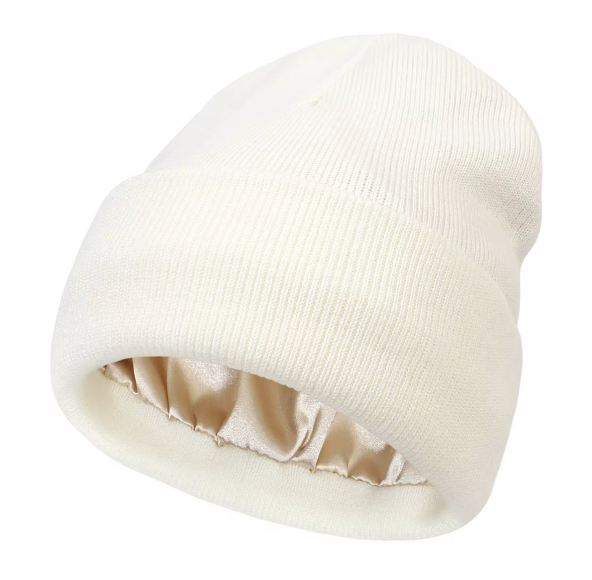 Satin-Lined Knit Beanie – Anti-Frizz, Anti-Static Winter Hat