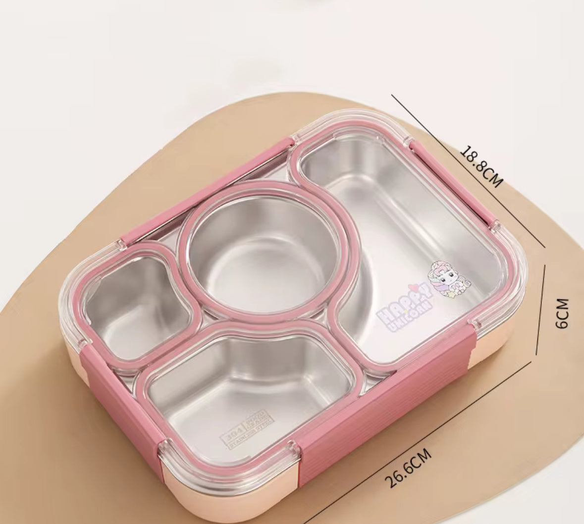 Stainless Steel Bento Lunch Box for Kids - 4 compartments