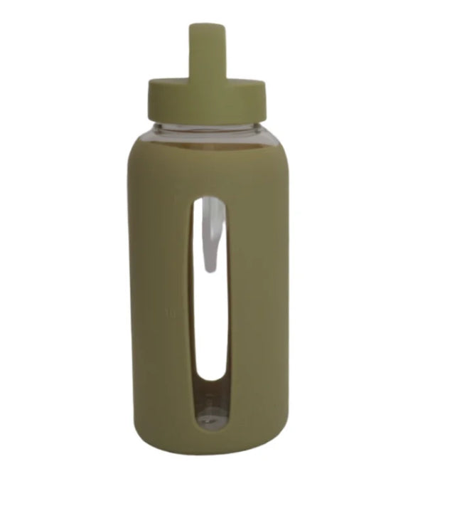 Hydration Glass Water bottle with Silicon Sleeve