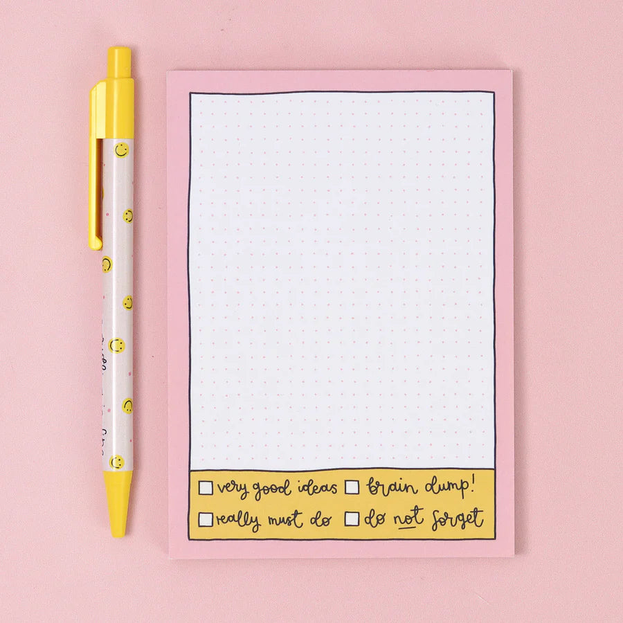 A6 Notepad - Pink Grid
