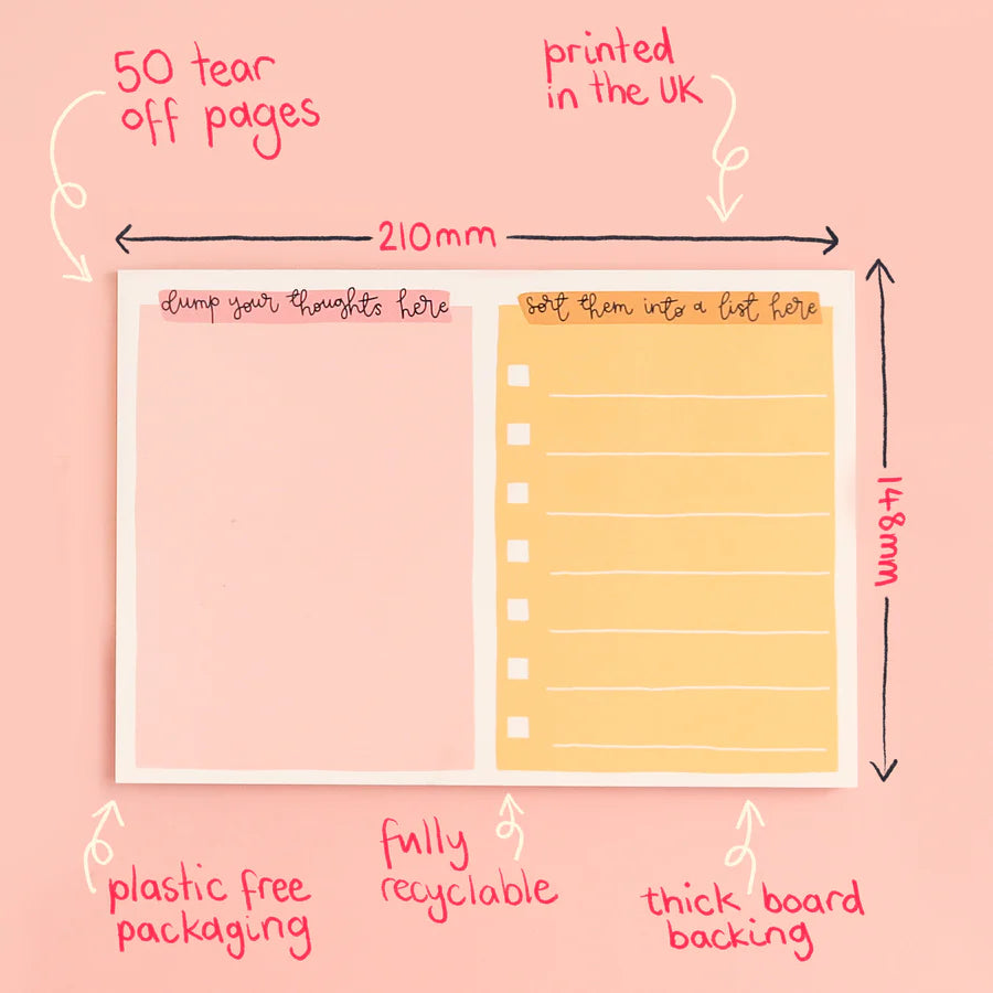 A5 Notepad - Organise Your Thoughts
