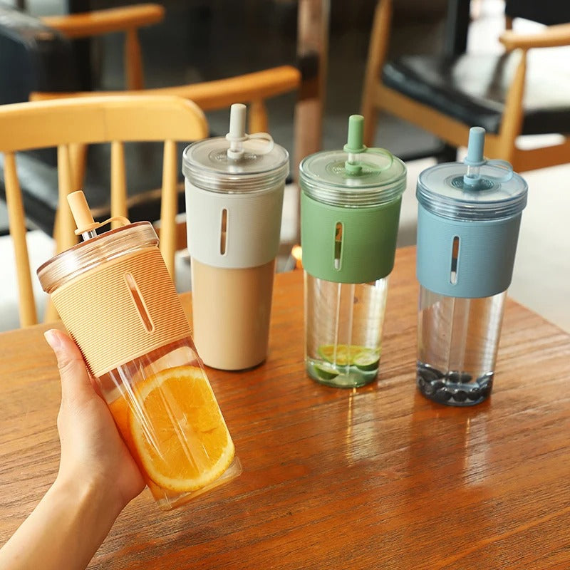 Tumbler with Straw and Lid - Clear Acrylic Tumbler | Double Walled Insulated Reusable Plastic