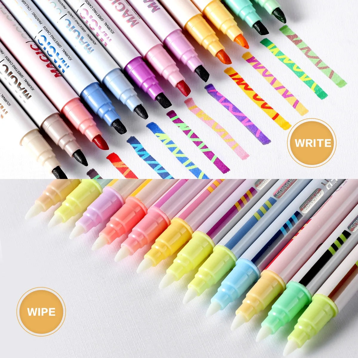 12pcs Double-ended Magic Colour Changing Highlighter Pen Set