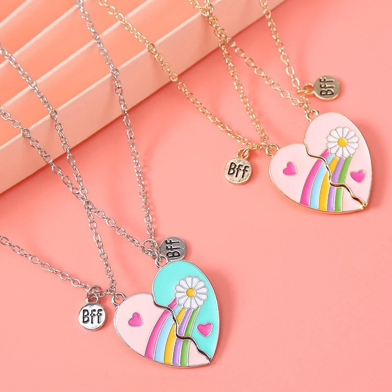 Interlocking Split Heart Necklace Set for Best friends