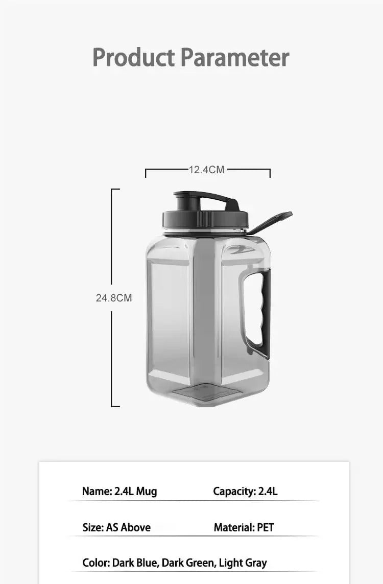 2.4L GYM BPA Free Portable Leak-proof Water Bottle