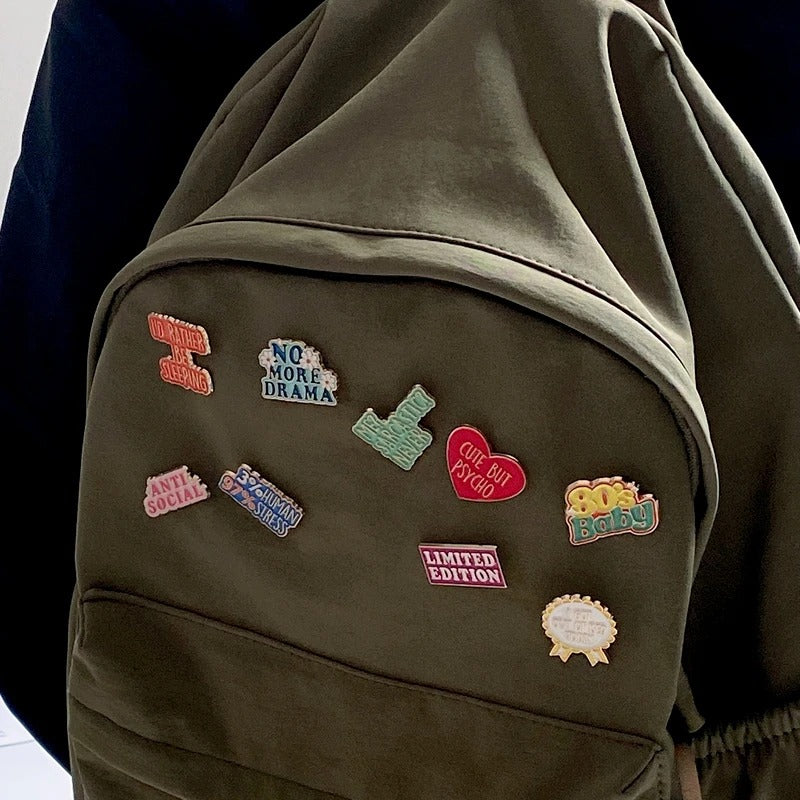 No more drama enamel pin