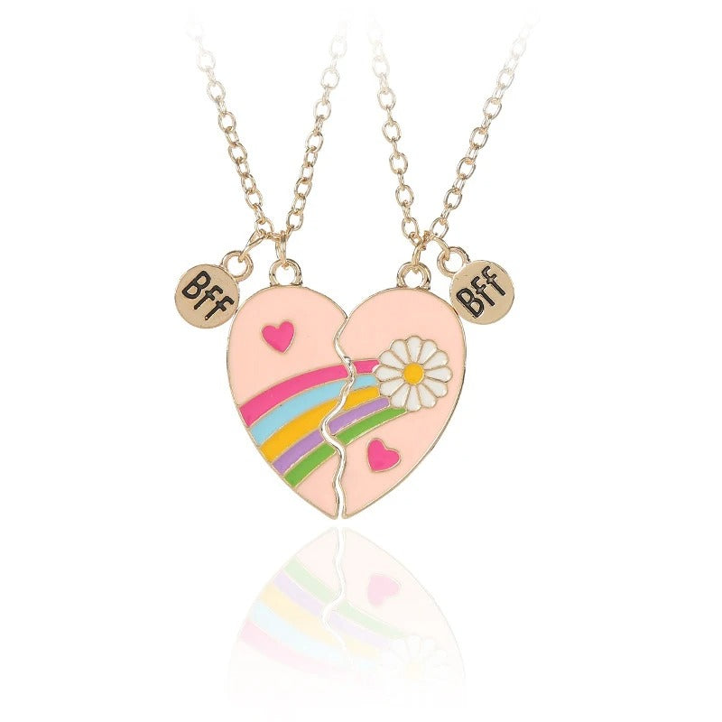 Interlocking Split Heart Necklace Set for Best friends