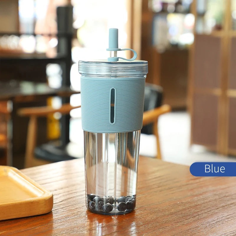Tumbler with Straw and Lid - Clear Acrylic Tumbler | Double Walled Insulated Reusable Plastic