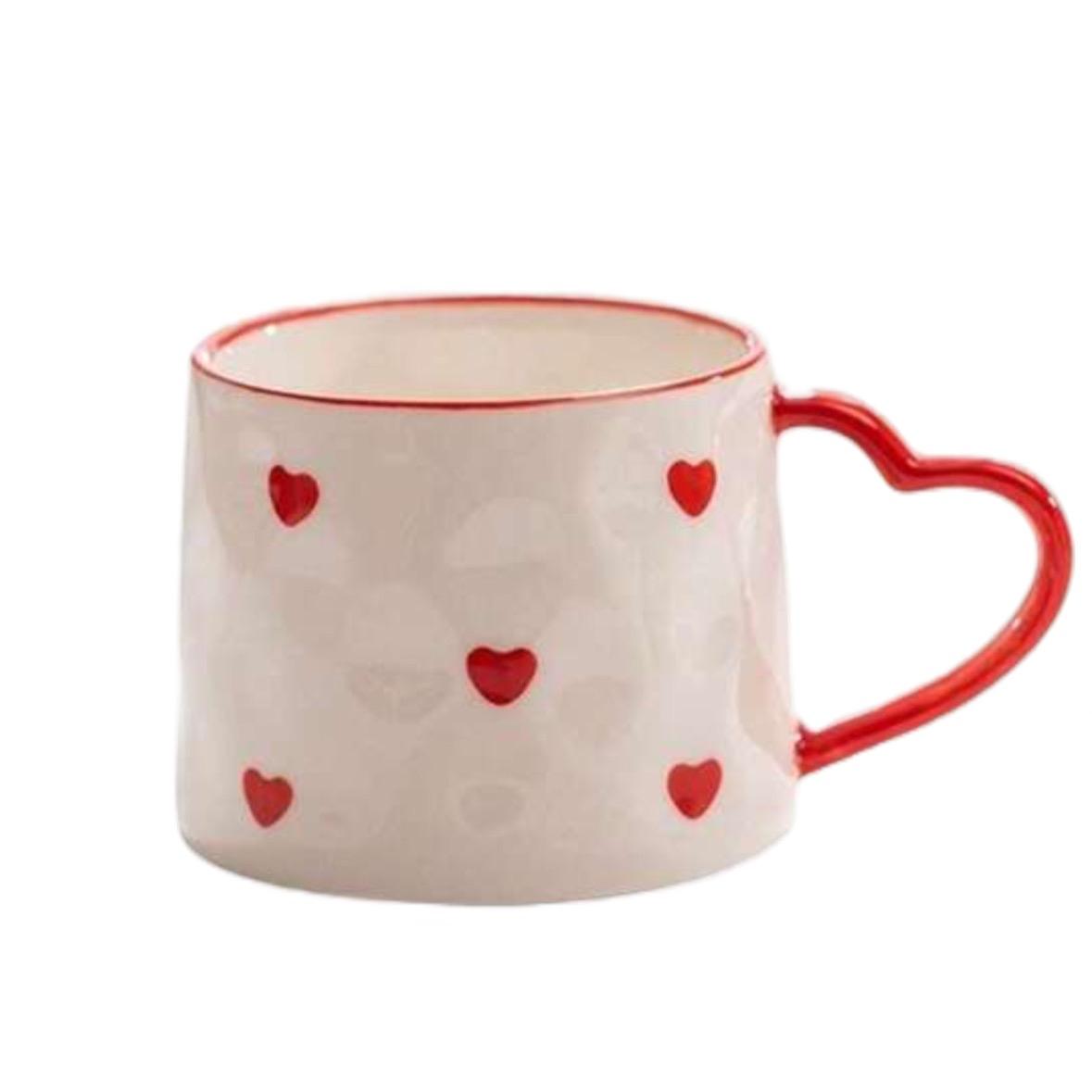 Ceramic Mug Cute Heart Shape Lightweight Drinkware - Cup