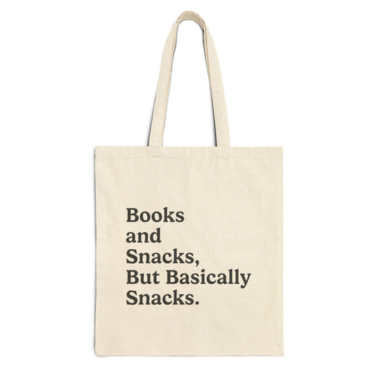 Books & Snacks Cotton Canvas Tote Bag