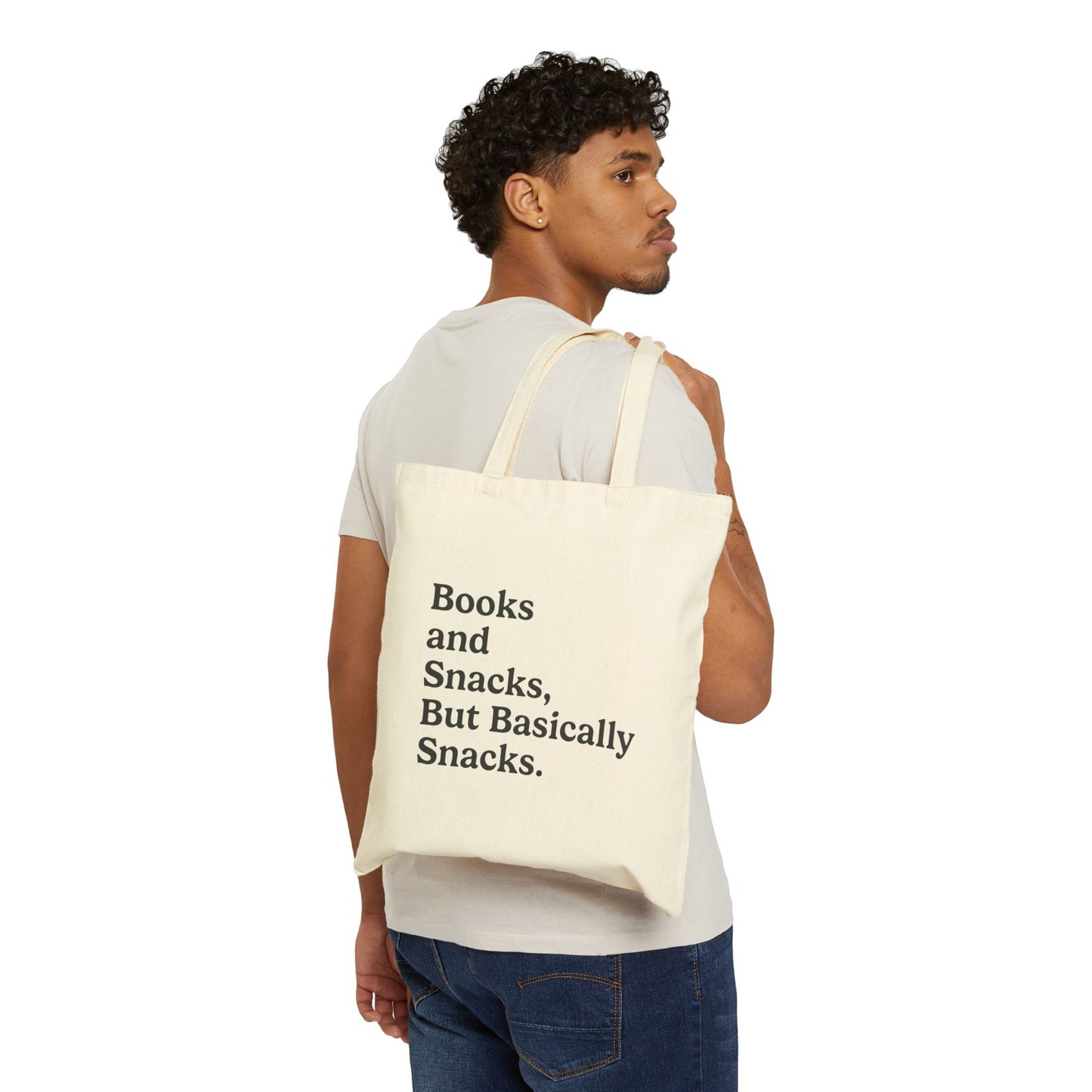 Books & Snacks Cotton Canvas Tote Bag