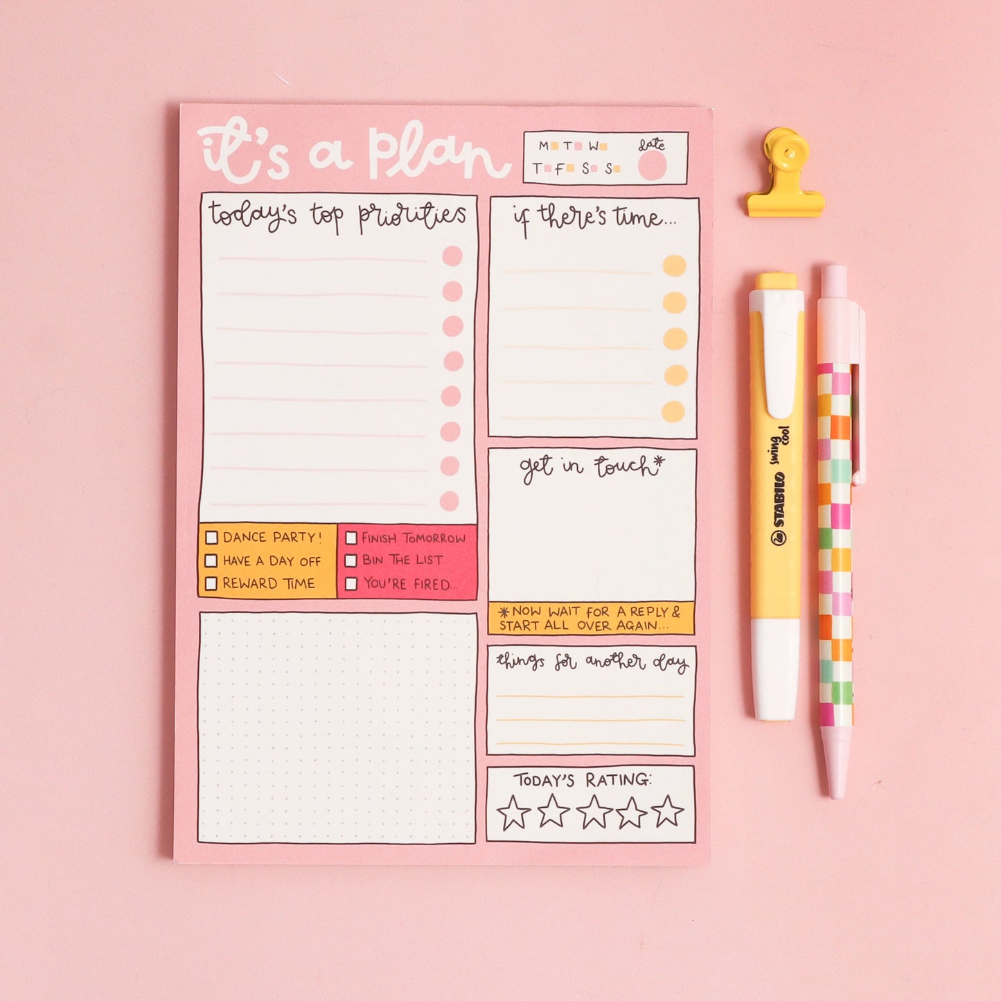 A5 Notepad - Daily Planner - It's A Plan