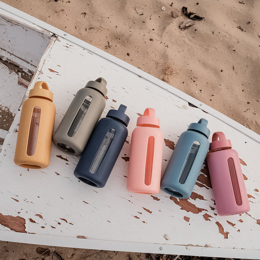 Hydration Glass Water bottle with Silicon Sleeve