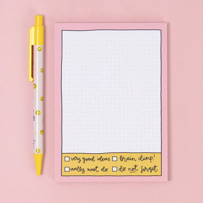 A6 Notepad - Pink Grid