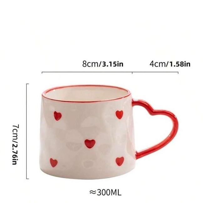 Ceramic Mug Cute Heart Shape Lightweight Drinkware - Cup