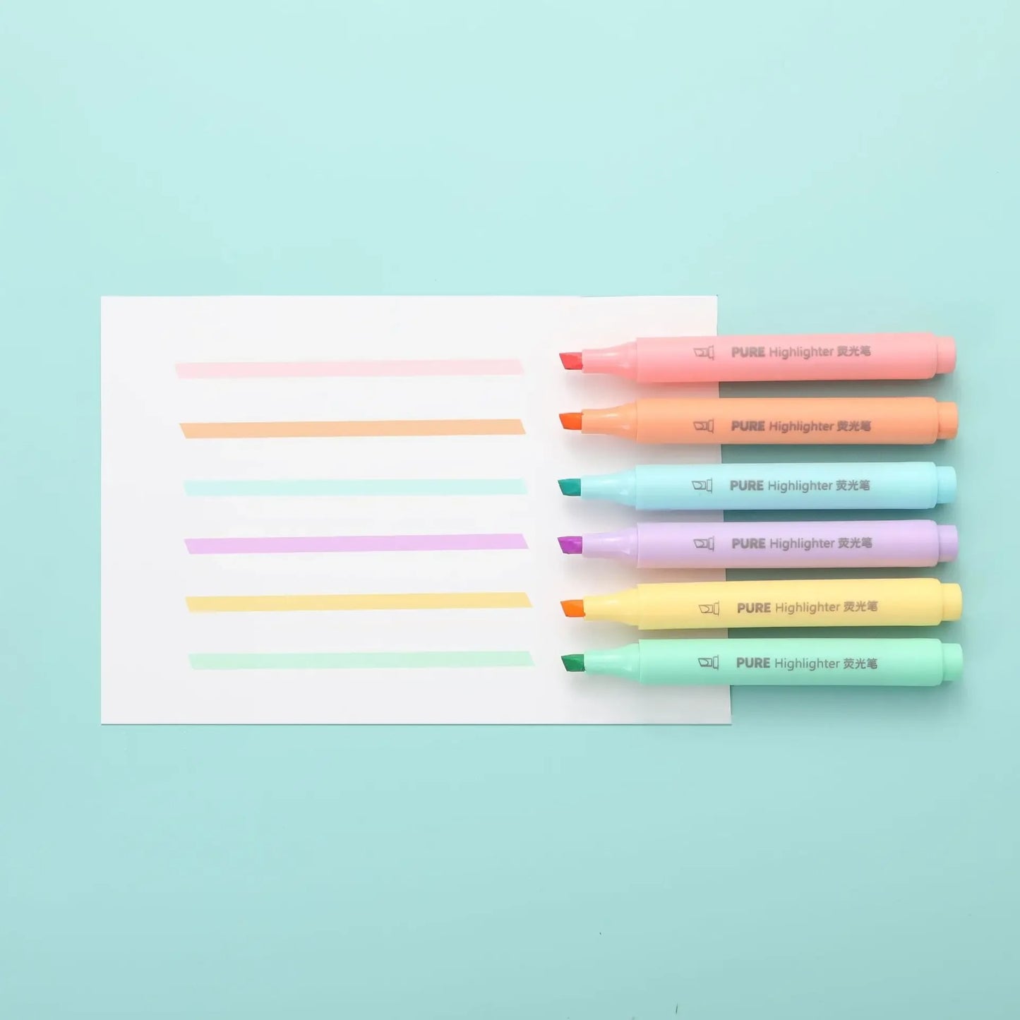 6Pcs Pastel Colour Macaron Highlighter Pens