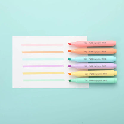 6Pcs Pastel Colour Macaron Highlighter Pens
