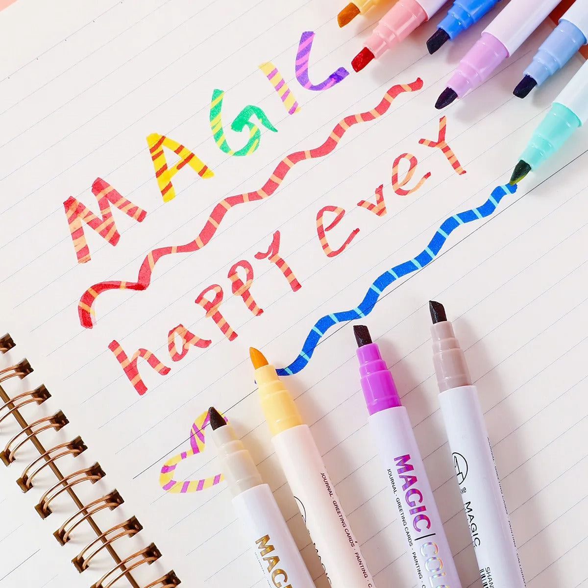 12pcs Double-ended Magic Colour Changing Highlighter Pen Set