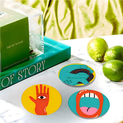 Picasso Style Coasters Set - 6 Pieces for Tableware