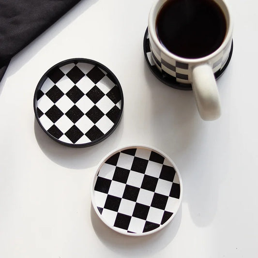 Nordic Ins Black and White Tea Coaster
