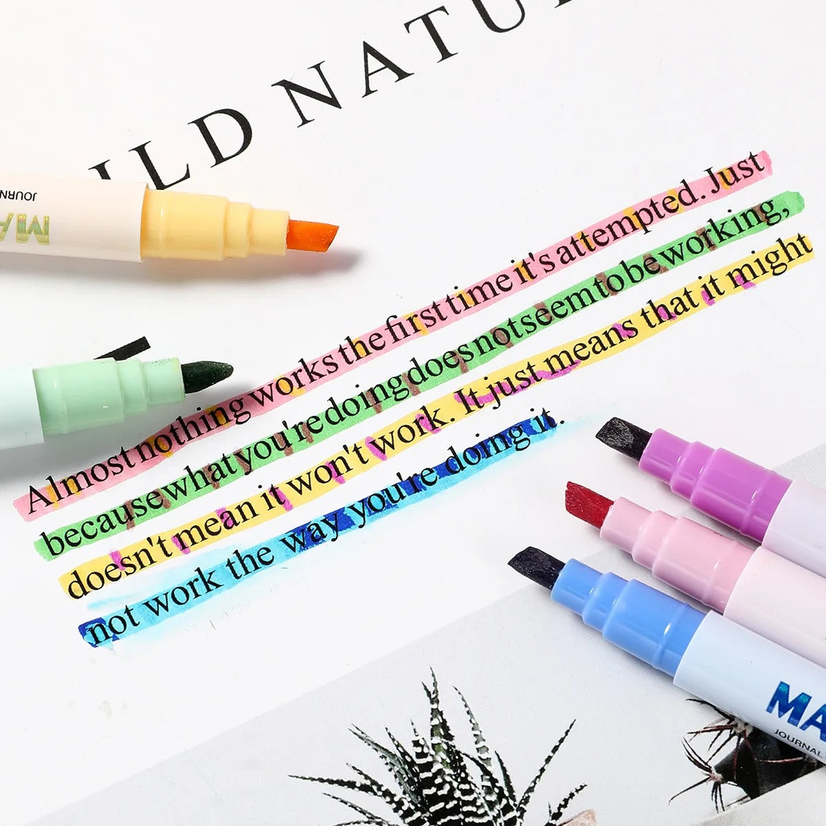 12pcs Double-ended Magic Colour Changing Highlighter Pen Set
