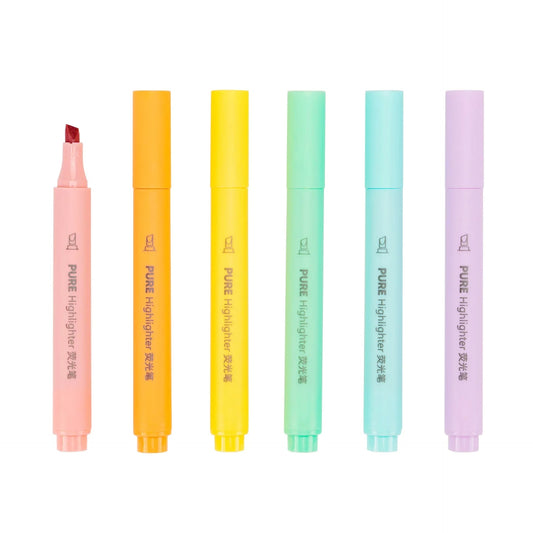6Pcs Pastel Colour Macaron Highlighter Pens