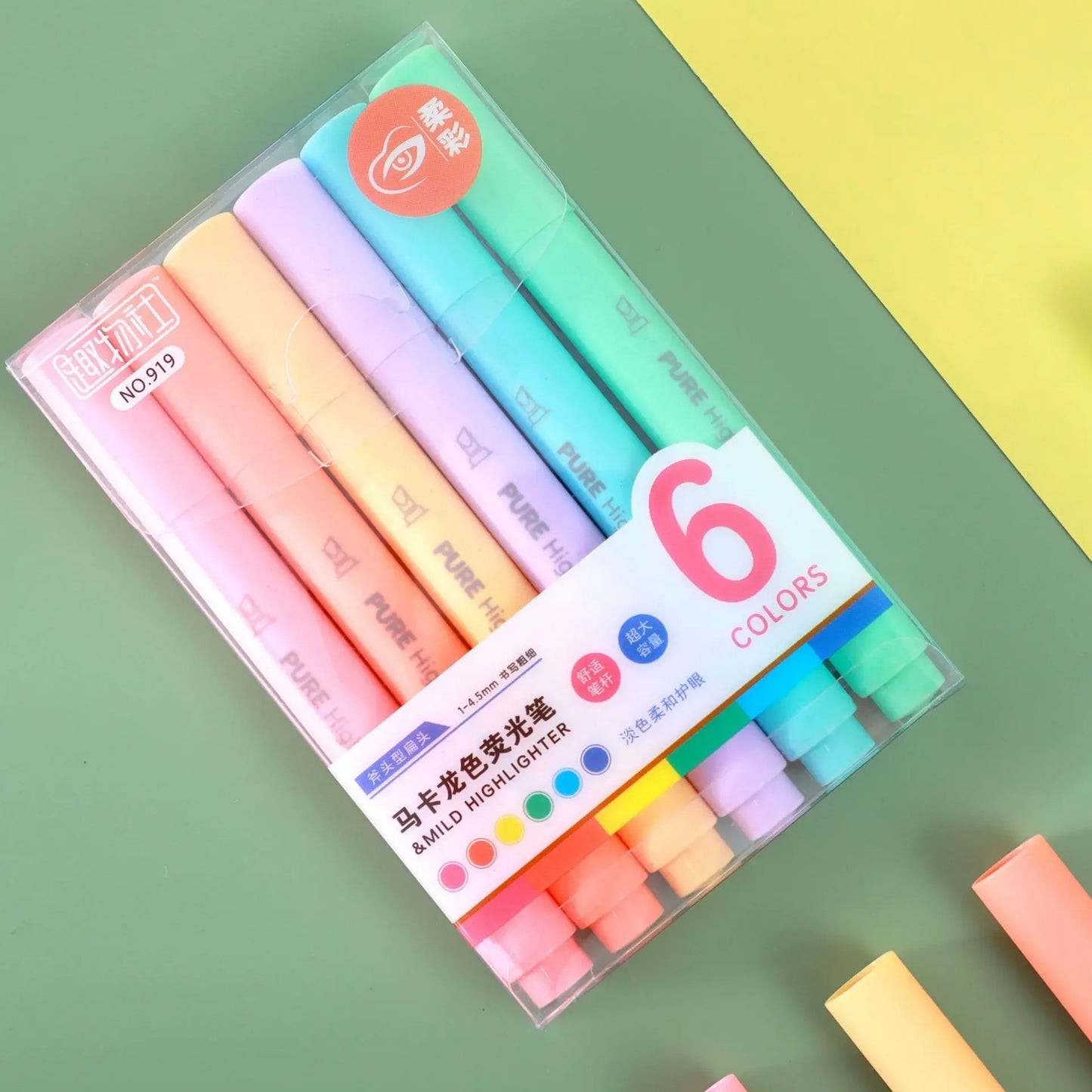 6Pcs Pastel Colour Macaron Highlighter Pens