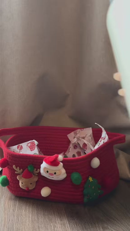 Christmas Basket of Your Dreams Perfect Gift for Her Satin Hat Phone Bottle Eye Mask and Festive Socks